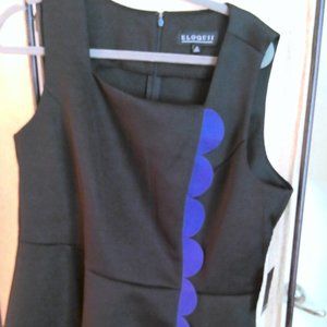 Eloquii Black Peplum with Blue Scallop Top (Plus Size 18)